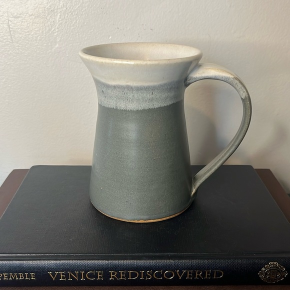 Dock 6 Pottery Handmade Gray & White Color Block Large Mug - Picture 1 of 7
